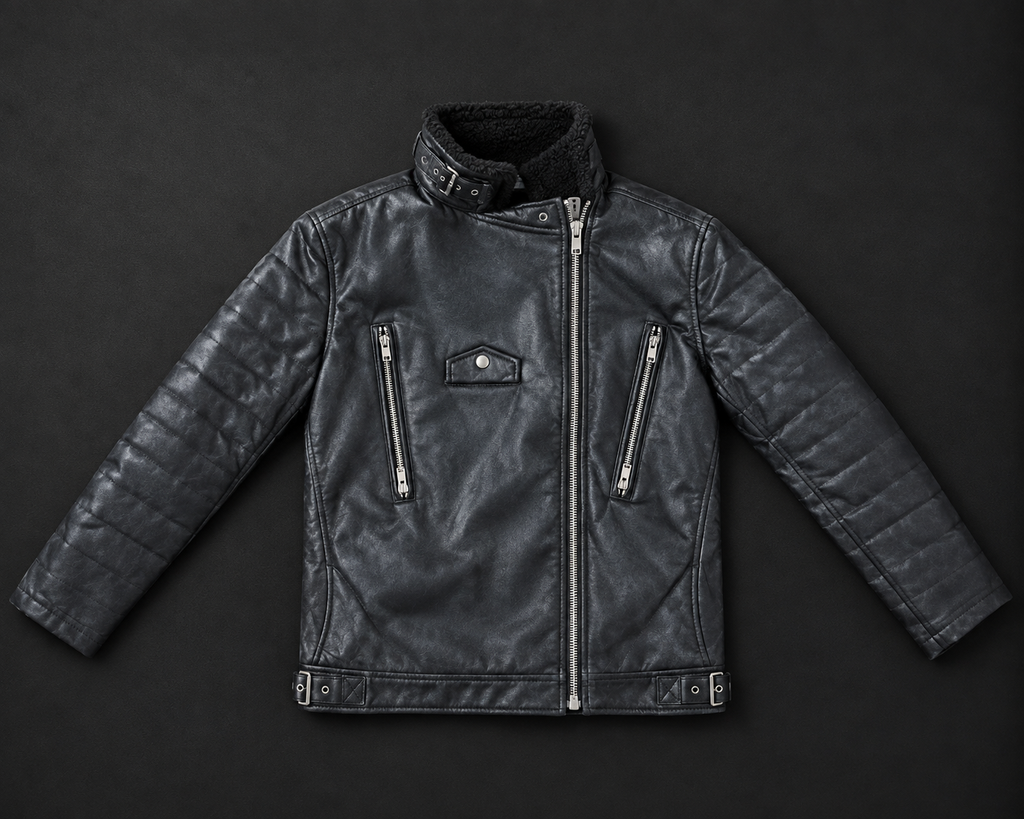 Men’s Black Quilted Leather Biker Jacket