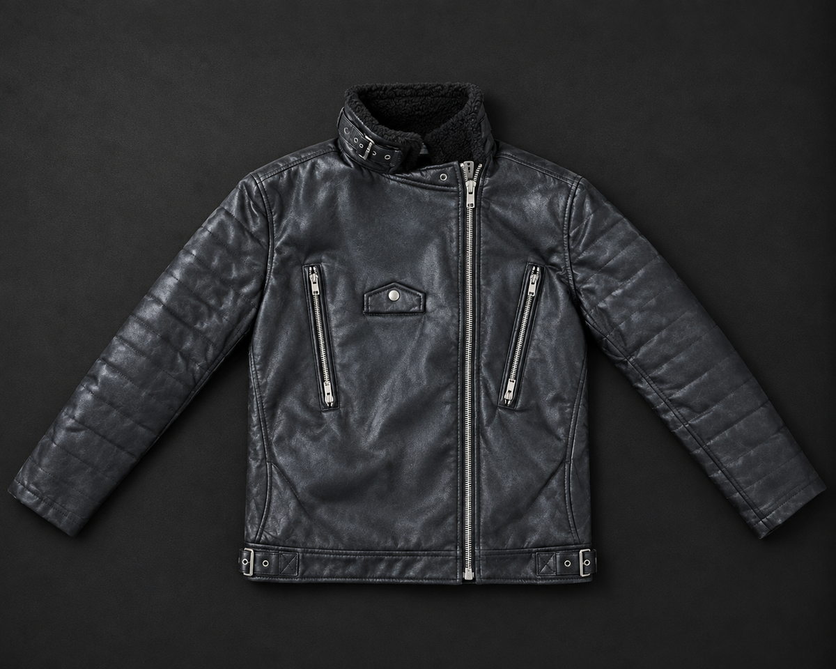 Men’s Black Quilted Leather Biker Jacket