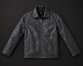 Men’s Black Leather-Look Classic Biker Jacket