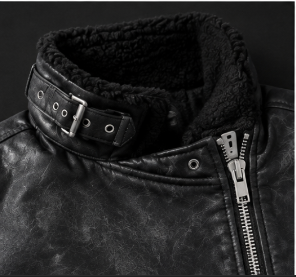 Men’s Black Quilted Leather Biker Jacket