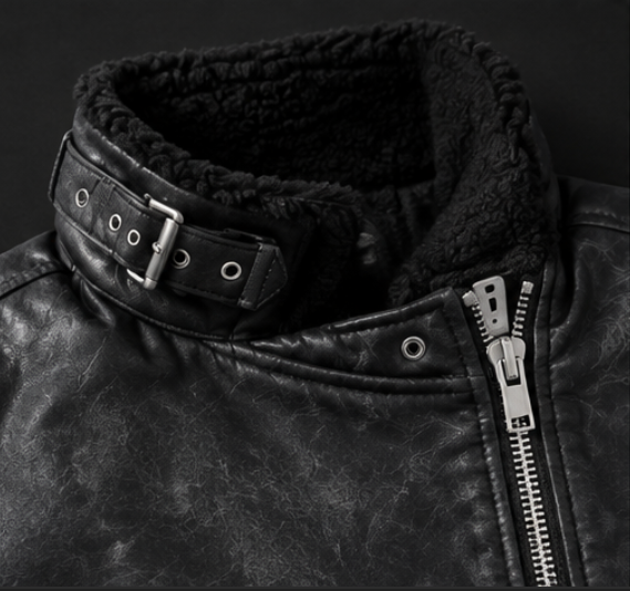 Men’s Black Quilted Leather Biker Jacket