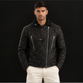 Men’s Black Quilted Leather Biker Jacket