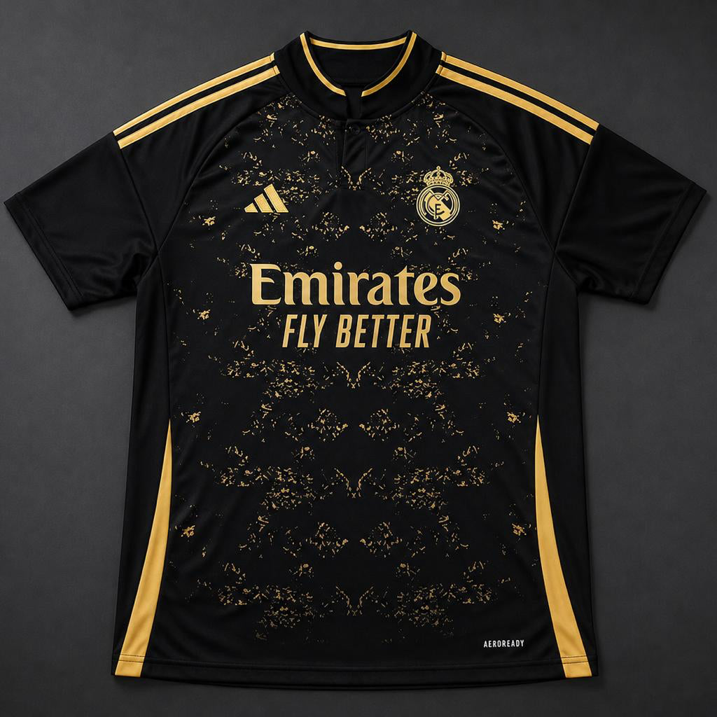 Real Madrid Black And Gold 24–25 Season Premium Jersey